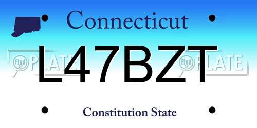 L47BZT Connecticut License Plate