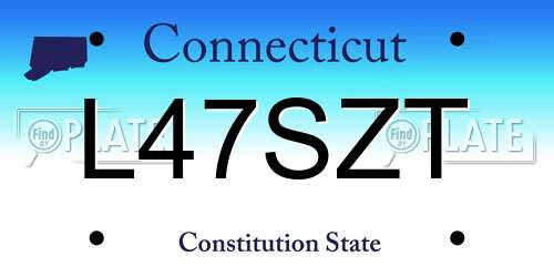 L47SZT Connecticut License Plate