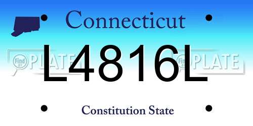 L4816L Connecticut License Plate