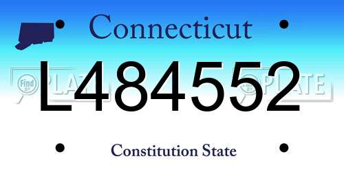 L484552 Connecticut License Plate