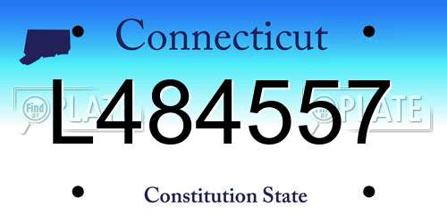 L484557 Connecticut License Plate