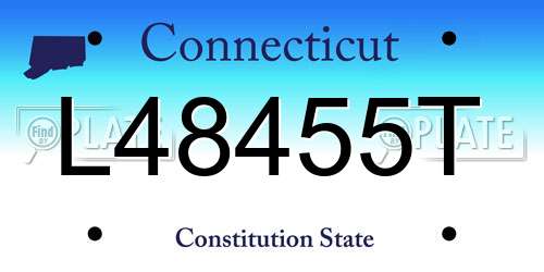 L48455T Connecticut License Plate