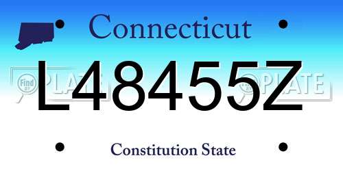 L48455Z Connecticut License Plate
