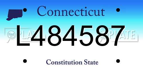 L484587 Connecticut License Plate