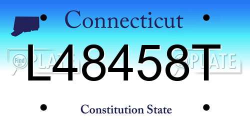 L48458T Connecticut License Plate
