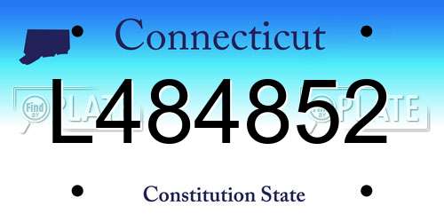 L484852 Connecticut License Plate