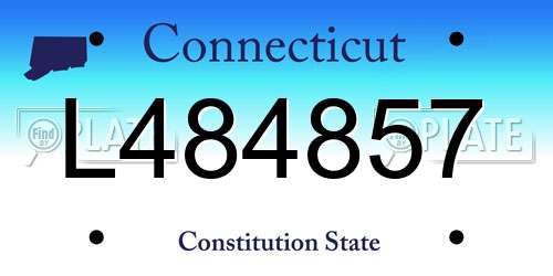 L484857 Connecticut License Plate