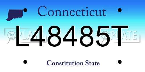 L48485T Connecticut License Plate