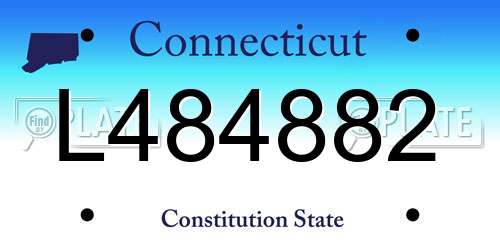 L484882 Connecticut License Plate