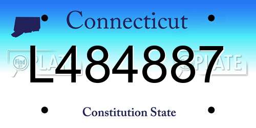 L484887 Connecticut License Plate