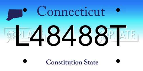 L48488T Connecticut License Plate