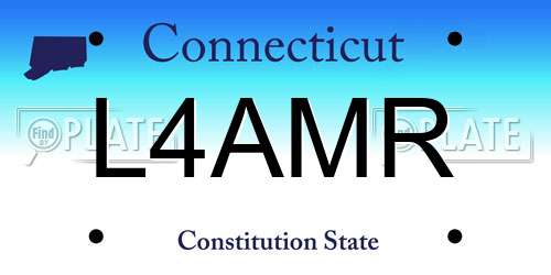 L4AMR Connecticut License Plate