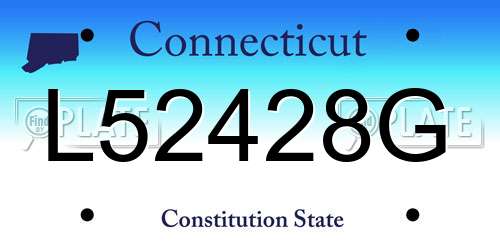 L52428G Connecticut License Plate