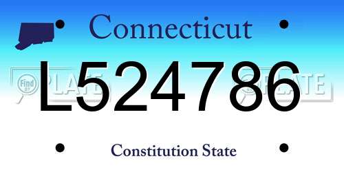 L524786 Connecticut License Plate