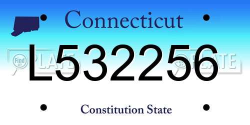 L532256 Connecticut License Plate