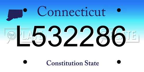 L532286 Connecticut License Plate