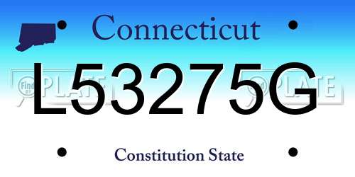 L53275G Connecticut License Plate
