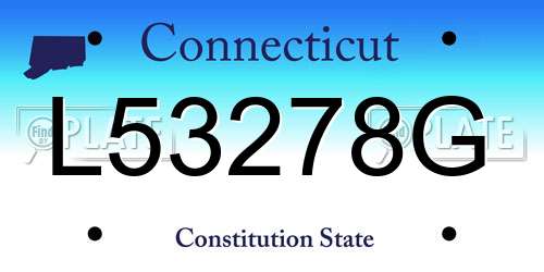 L53278G Connecticut License Plate