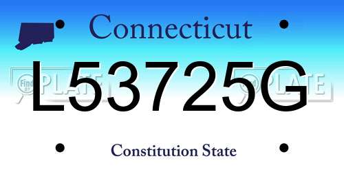L53725G Connecticut License Plate