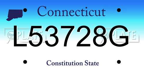 L53728G Connecticut License Plate