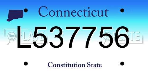 L537756 Connecticut License Plate