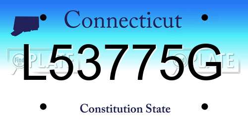 L53775G Connecticut License Plate