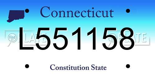 L551158 Connecticut License Plate