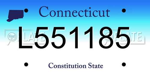 L551185 Connecticut License Plate