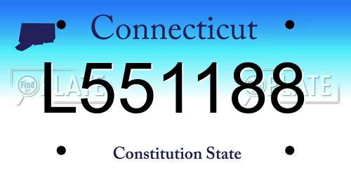 L551188 Connecticut License Plate