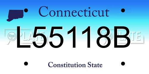 L55118B Connecticut License Plate