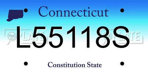 L55118S Connecticut License Plate