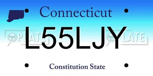 L55LJY Connecticut License Plate