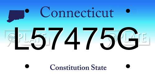 L57475G Connecticut License Plate