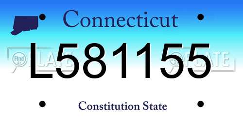 L581155 Connecticut License Plate