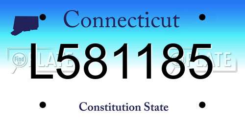 L581185 Connecticut License Plate