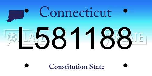 L581188 Connecticut License Plate
