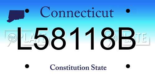 L58118B Connecticut License Plate