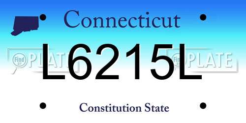 L6215L Connecticut License Plate