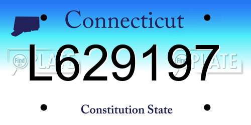 L629197 Connecticut License Plate