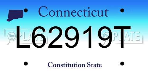 L62919T Connecticut License Plate