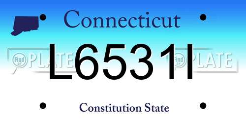 L6531I Connecticut License Plate