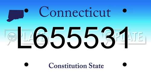 L655531 Connecticut License Plate