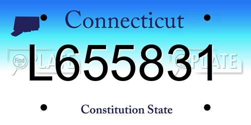 L655831 Connecticut License Plate