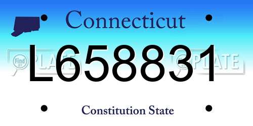 L658831 Connecticut License Plate