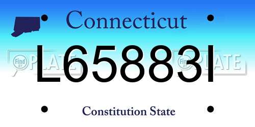 L65883I Connecticut License Plate