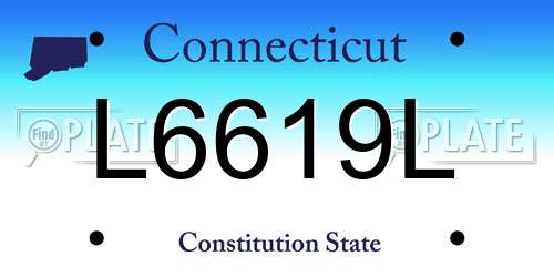 L6619L Connecticut License Plate