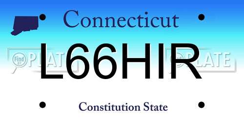 L66HIR Connecticut License Plate