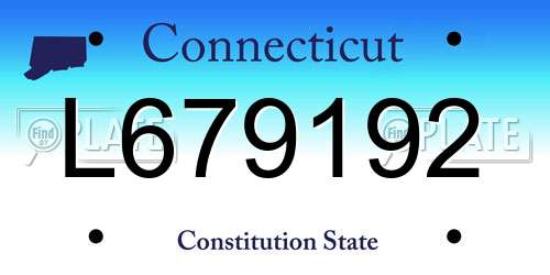 L679192 Connecticut License Plate
