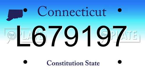 L679197 Connecticut License Plate