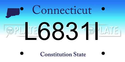 L6831I Connecticut License Plate
